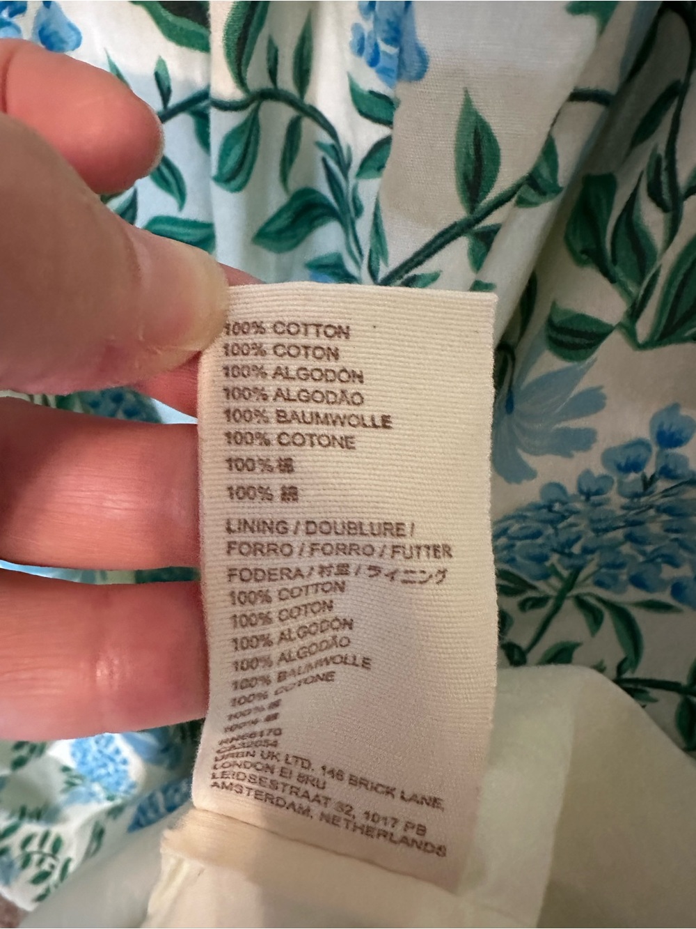Anthropologie Let Me Be Blue and Green Hydrangea Printed Midi Dress - size M - Picture 16 of 16
